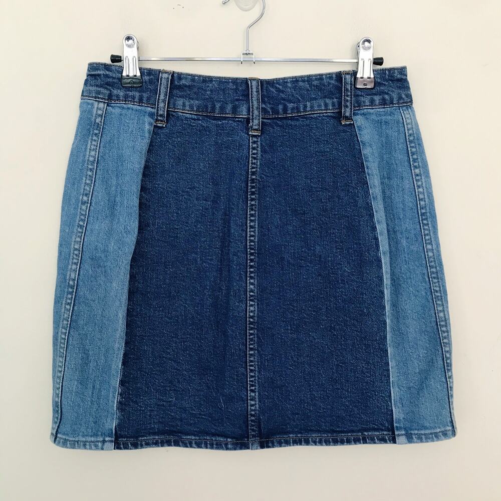 Madewell Spliced Two Tone Denim Mini Skirt 26 2 - Picture 5 of 9
